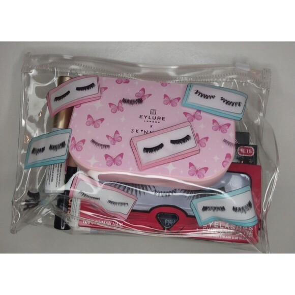 Faux Lashes lot w/ Limited Ed Eylure Skinny Dip Butterfly Lash Case, Glue, JCat - Picture 6 of 7